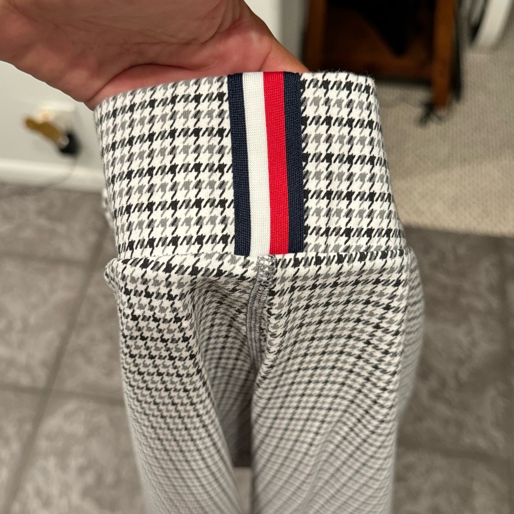 Tommy Hilfiger Sport Womens Size Small White Houndstooth Leggings Ankle Stretch - Picture 4 of 7